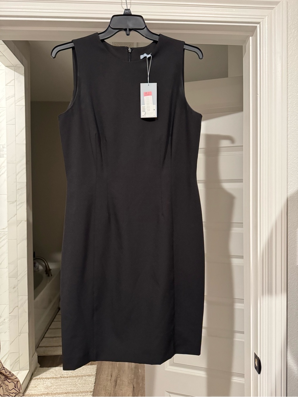 ANTONIO MELANI Black Sleeveless Midi Sheath Dress